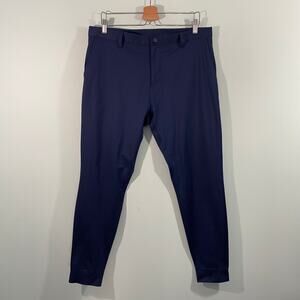 Rhone Men Navy Stretch Flex Zipper Hem Slim Jogger Pant Size 35